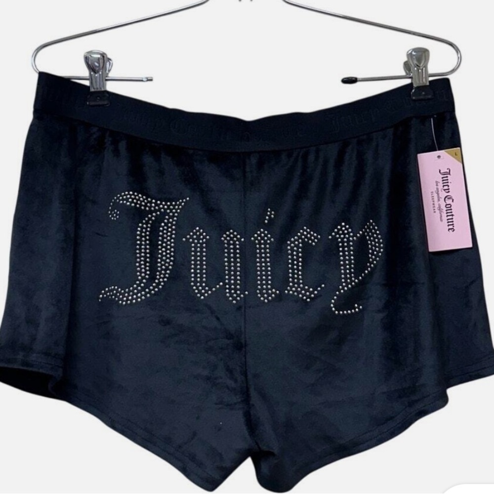 🖤JUICY COUTURE BLACK VELOUR PJ SHORTS🖤